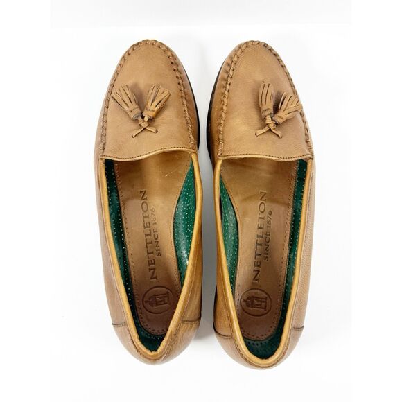Nettleton Mens 10W Leather Loafer Slip On Brown Tan Tassel Dress Shoes Office main image 11